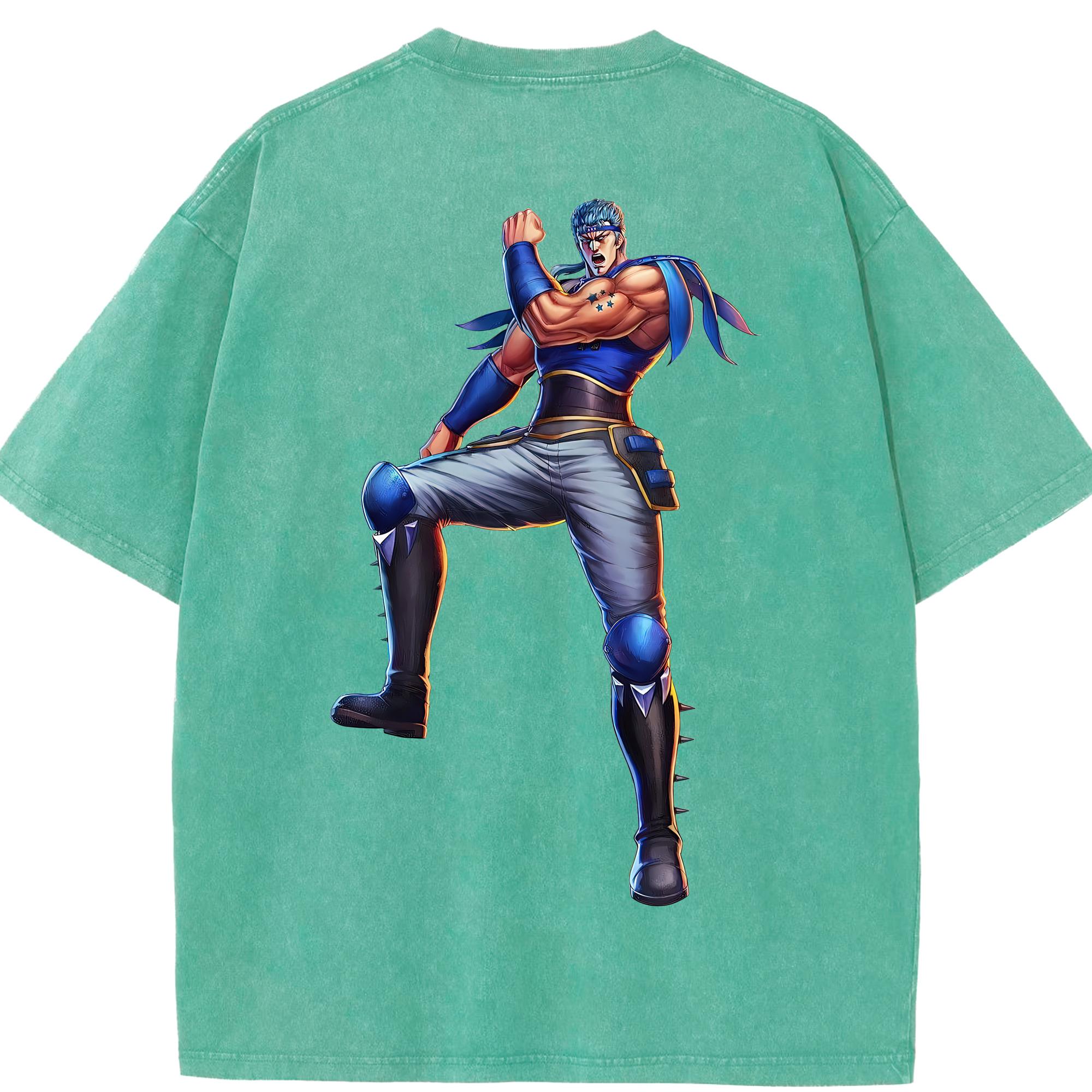 （画像用） 北斗の拳 Fist of the North Star 綿100% ヴィンテージ風 半袖Tシャツ（背面プリント）